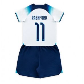 Maillot de foot Angleterre Marcus Rashford #11 Domicile enfant Monde 2022 Manches Courte (+ pantalon court)